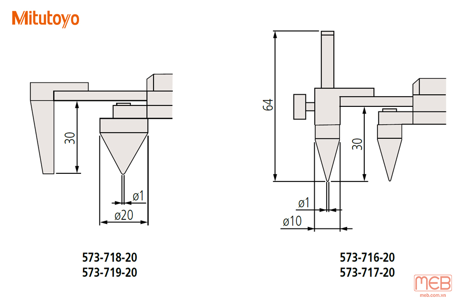 Thước cặp điện tử ABSOLUTE Back-jaw Centerline series 573 Mitutoyo